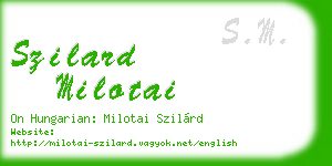 szilard milotai business card
